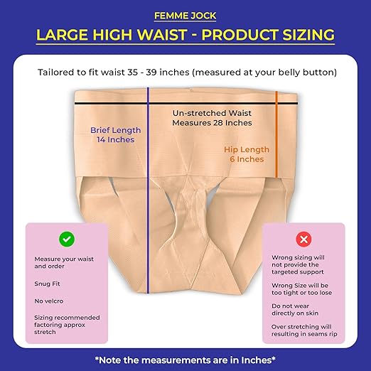 Women's Pelvic Support Belt - Uterus & Bladder Girdle | Postpartum Recovery, Pain Relief | High Waist Beach Sand (Large)