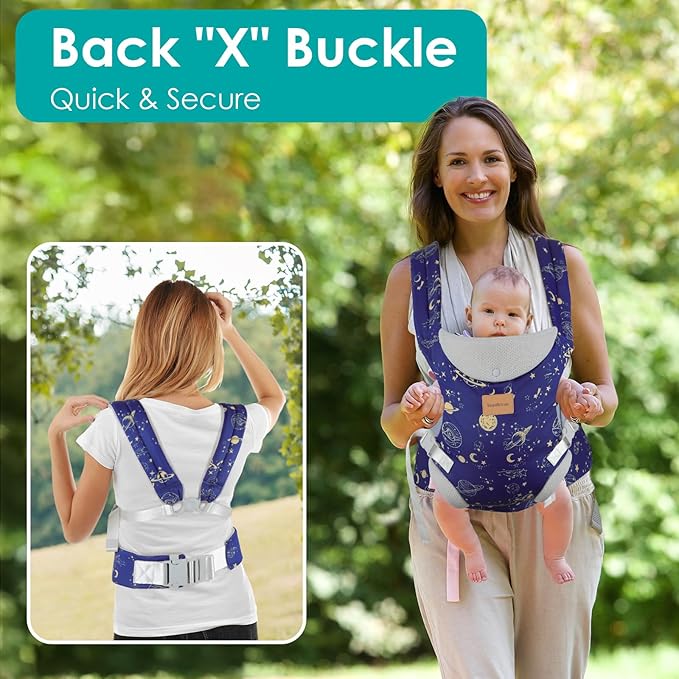 Baby Carrier Newborn to Toddler, Ergonomic Adjustable Toddler Carriers for 7-66 Lbs, Cozy Lightweight Infant Carrier with Neck Support, Baby Holder Carrier with Lumbar Support for Mom Dad