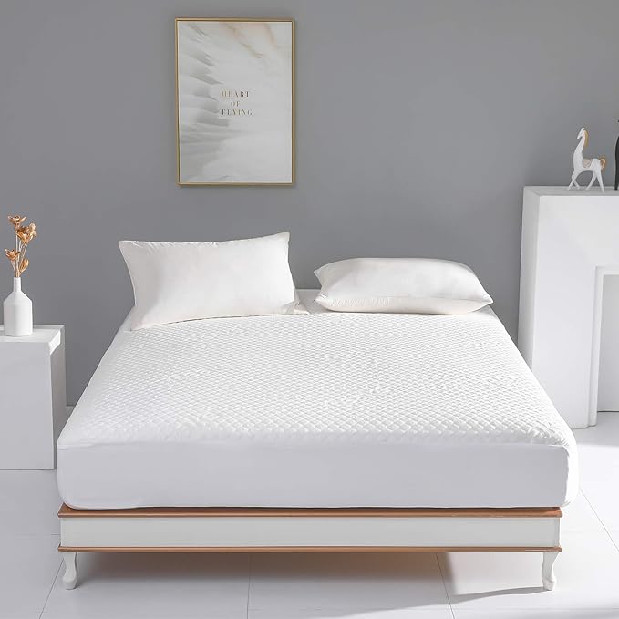Twin XL Size Waterproof Mattress Protector Fitted Mattress Pad Cover with Deep Pocket Up to 15''
