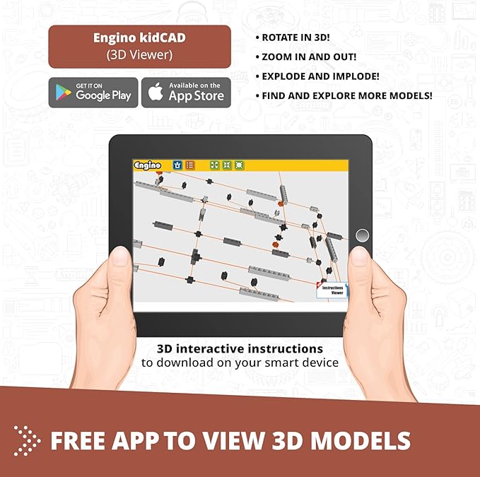 Engino STEM Toys, Pulley Drives Building Toys for Kids 9+, Educational Set, Creative Gift for Boys & Girls, STEM Engineering Kit, Play & Learn (8 Building Model Options)