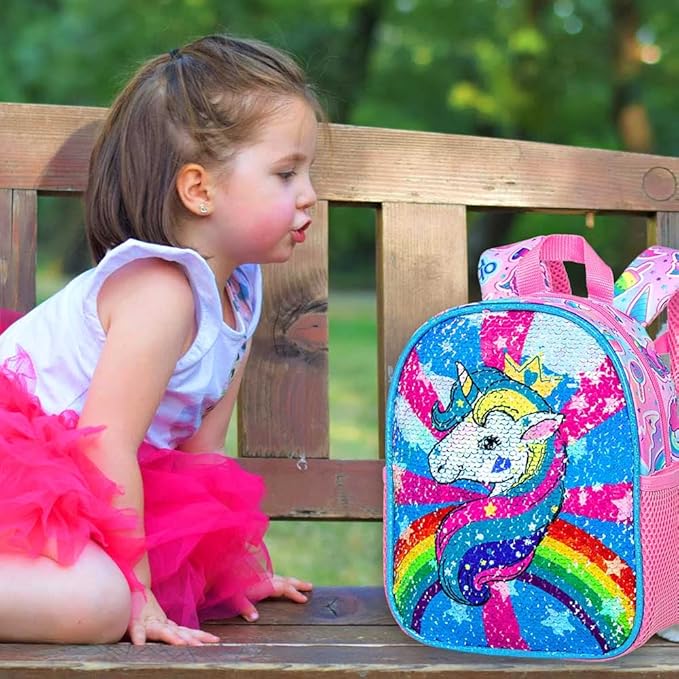 gxtvo Toddler Backpack Leash, 9.5" Kids Safety Leashes Bookbag for Children Boys Girls - Unicorn/Butterfly/Mermaid/Dinosaur