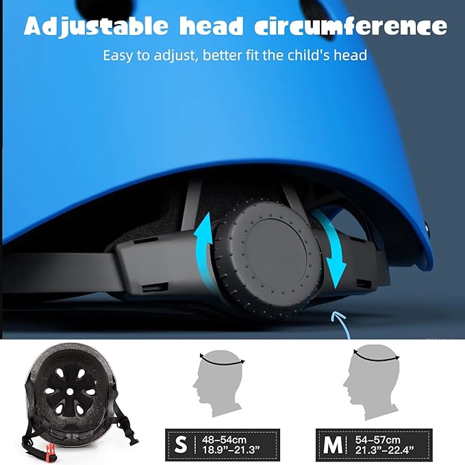 Kids Bike Helmet Set Adjustable for Children, Boys, Girls and Teenagers Aged 3-8 Years Includes Elbow, Knee, Wrist Guards Children's Helmet Protection Set for Bikes SkateboardsRollerskates