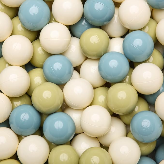 GOGOSO Balls for Ball Pit - Plastic Ball for Toddlers 1-3, Baby Kids Ball Pool Decoration,Creamy Green+Creamy Blue+ Soft White,1000pcs