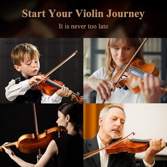 Eastar 1/4 Violin Set Fiddle for Beginners with Hard Case, Rosin, Shoulder Rest, Bow, and Extra Strings (Imprinted Finger Guide on Fingerboard), EVA-3