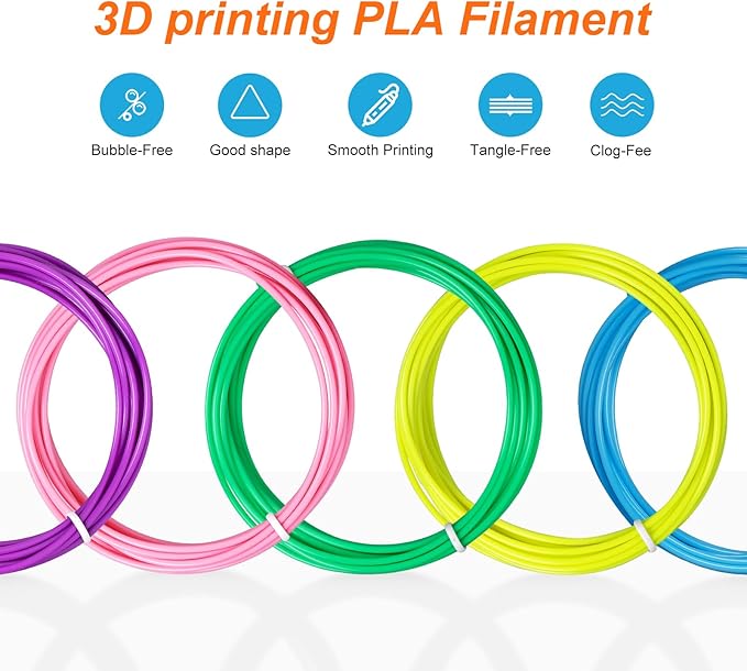 3D Pen Filament Refills 12 Colors Compatible with SCRIB3D MYNT3D PIKA3D 3D Pen for Kids Each Color 10Feet 1.75mm PLA 3D Printing Pen Filament Refills, NOT FIT 3Doodler Start Pen