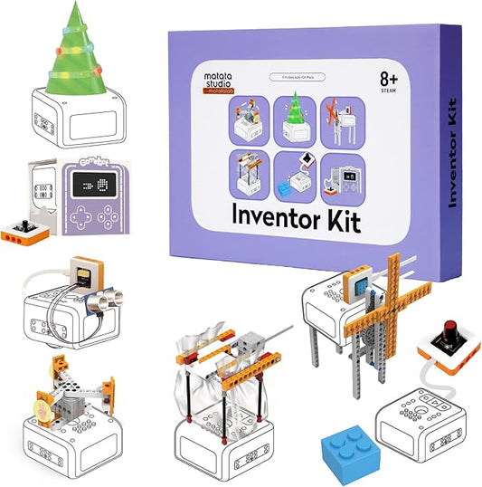 Inventor Kit for VinciBot Coding Robot, Electronic STEM Kit with programmable Module to Learn Programmable Electronic Projects for School Classroom Kids Ages 8+