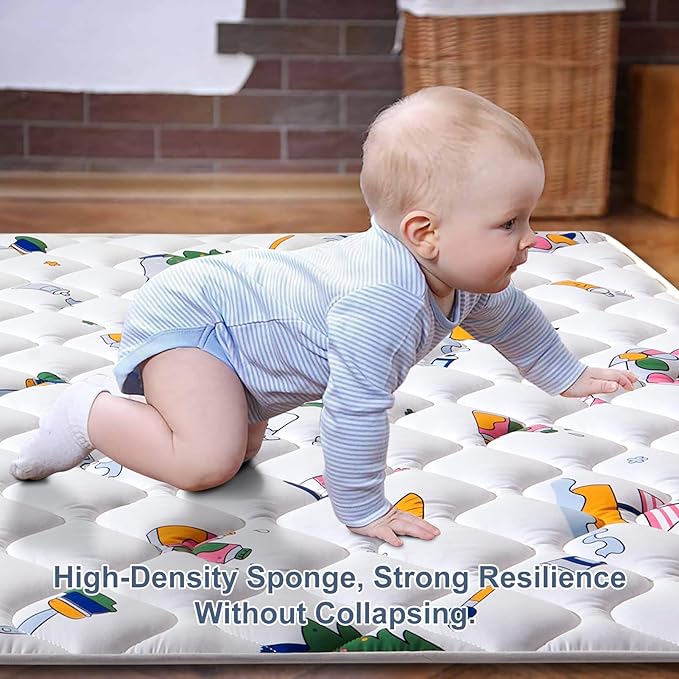 Baby Play Mat - 6ft X 4ft,Premium Thicker Foam One-Piece Crawling Mat, Machine Washable, Extra Large Anti-Slip Activity Playmat for Babies, Toddlers & Infants