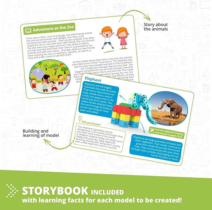 Engino STEAM Maker Junior- 10 Model Set, Stackable Building Blocks for Kids 4+, STEM Building Toys, Engineering Kit for Young Inventors, Educational Toys, Gift for Boys & Girls