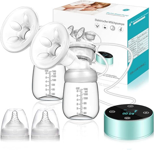 Electric Breast Pump, Breast Pump Electric Breastfeeding Pump 3 Modes 10 Levels Dual Rechargeable Nursing Double Breast Milk Pump Massage with Touchscreen LED