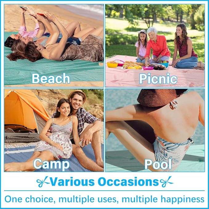 Oversized Turkish Beach Towel Blanket XXL Cotton Sandproof Towels Boho Woven Extra Large Big Sand Free Giant Throw Thick Blankets Huge Quilt XL Picnic Camping Necessities Cloud For Adult Gifts Blue