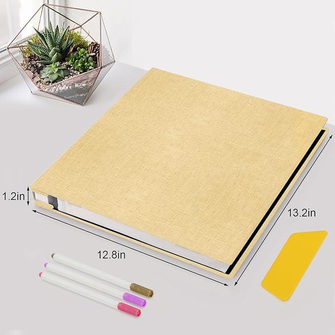 Zesthouse Large 18In Photo Album Self Adhesive 60 Pages, Scrapbook Albums with Sticky Page Holds 10x12 & 8x10 & 5X7 & 4x6 Pictures, DIY Photo Book Ideal Gift for Family Wedding Baby