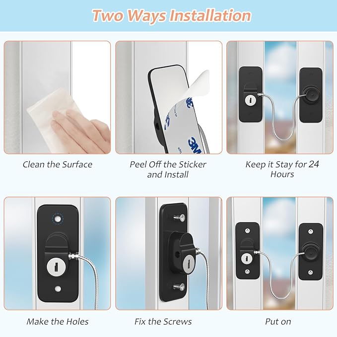 AOSITE Mini Fridge Locks for Kids No Drill Refrigerator Locks for Adults Cupboard Lock Child Safety Locks for Cabinets Drawer Locks Freezer Lock Baby Proofing (Black, 2)