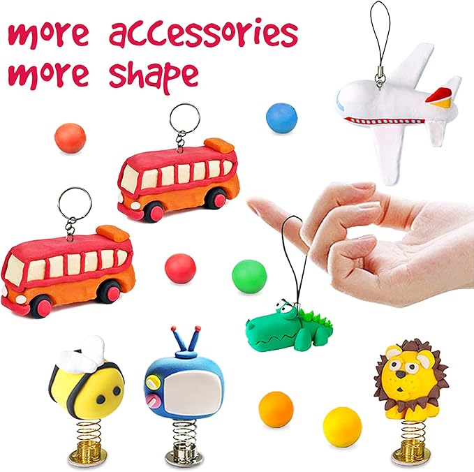 ESSENSON Modeling Clay Kit - 50 Colors Air Dry Magic Clay, Best Gift for Boys & Girls Age 3-12 Year Old, DIY Molding Kids, with Sculpting Tools, Decoration Accessories, Kids Art Crafts