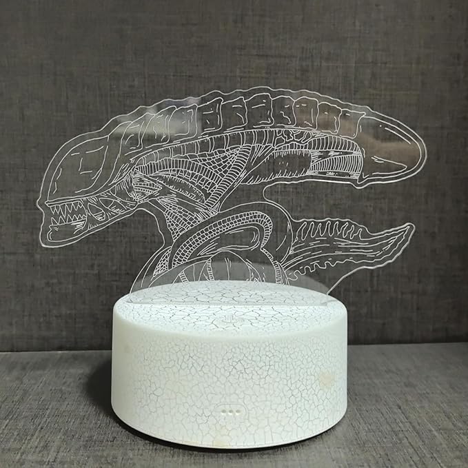 3D Alien Night Light, Monster Illusion Table Lamp with 16 Colors Remote Control Touch Lamp LED USB Night Light Desk Lamps Room Decorations Home Decor Holiday Birthday Light