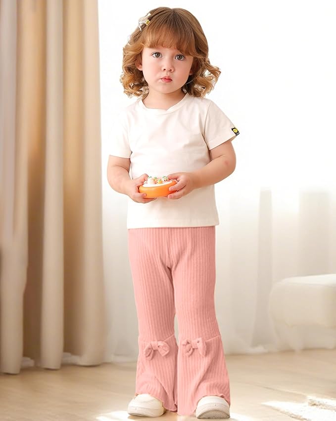 Mioglrie Baby Girls Pants Toddler 3 6 9 12 18 24 Months Leggings Newborn Girls Flared Leggings Infant Bell Bottom Pants
