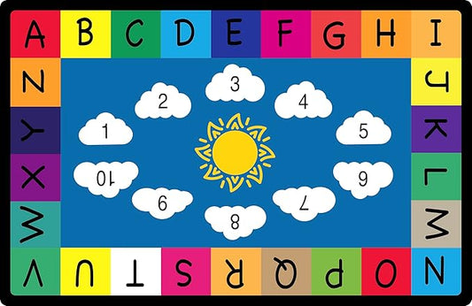 Genki - Kids Rugs for Playroom - ABC Learning Area Rug for Play Room, Classroom, Kindergarten, and Preschool - Kid Alphabet Educational Carpet for Childrens and Toddler Mat - Non Slip | 3'3"x4'11"
