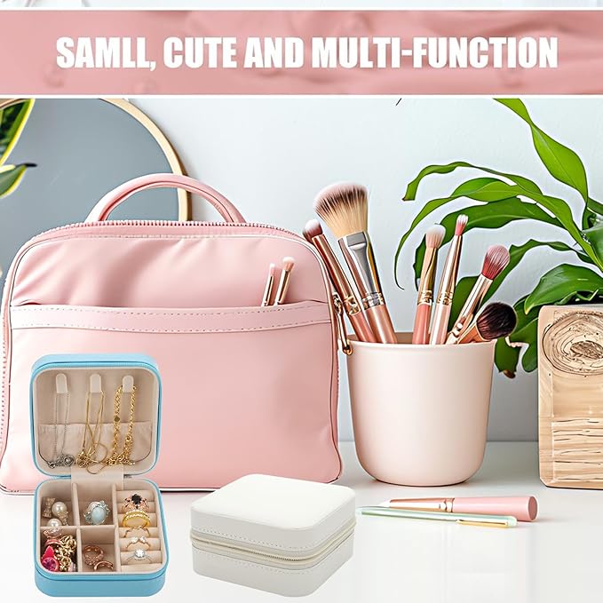 Bridesmaid Proposal Gifts Letter Cosmetic makeup bag bulk for Wedding Party Favors Bachelorette party decorations Toiletry Organizer Bag Makeup Case Gift (8, White)