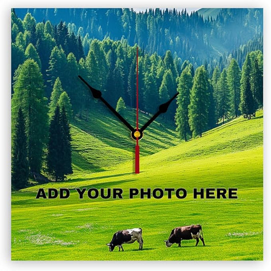 Generic Custom Wall Clock Personalized Wall Photo That PVC Customized Round Silent Clock for Living Room Creative, 10inch-25cm