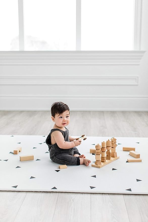 LITTLE Bot Ofie Mat, Soft Baby Play mat, Reversible Foam Floor mat, 6.5 ft x 4.5 ft, Durable and Non-Toxic (Country Road, Large)