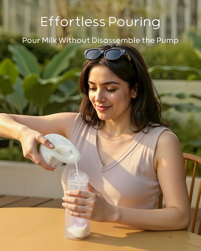 Nuliie Hands-Free Breast Pump, Wearable Breastfeeding Pump 4 Modes 9 Levels with 18/21/24MM Flange, Electric Breast Pump Portable, Replaced Pumping Accessories Included (Ghostwhite, 2 Packs)