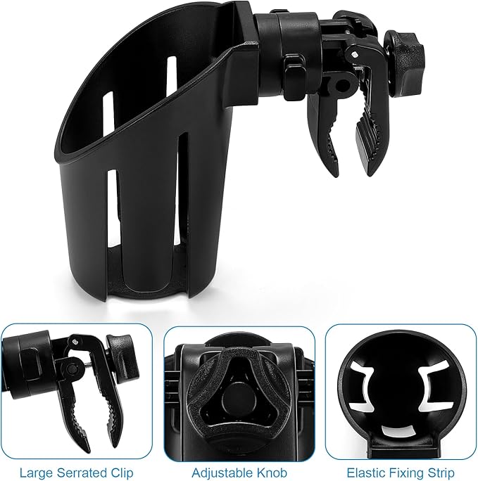 Accmor Universal Cup Holder, Stroller Cup Holder, 360° Rotatable Large Caliber Designed Bottle Holder for Stroller, Bike, Wheelchair, Walker, Scooter