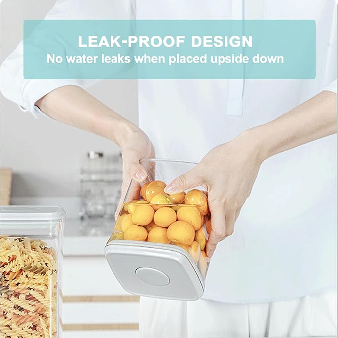 Airtight Food Storage Container - 0.9qt / 900ml Square Pop Containers With Lids, Bpa Free Stackable Container for Coffee Cereal Flour Spaghetti Rice Kitchen Organizer