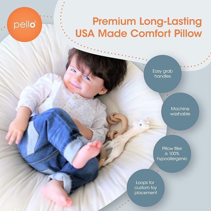 Pello Multi-use Luxe Baby, Floor Pillow/Play Mat/Lounger (Oxford/Blue)