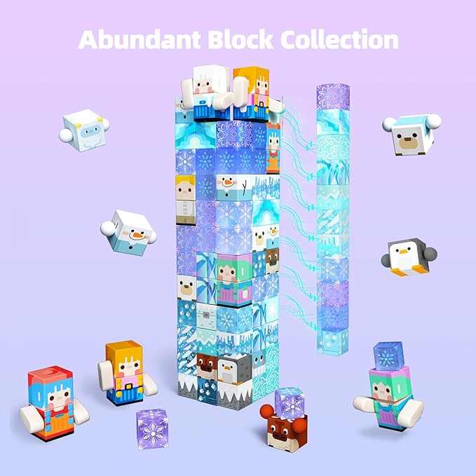 GobiDex 100PCS Magnetic Blocks Magnet Building Toys, Princess Castle Toys for Girls, Upgraded STEM Sensory Birthday Gift for Kids Age 3+ Years Old