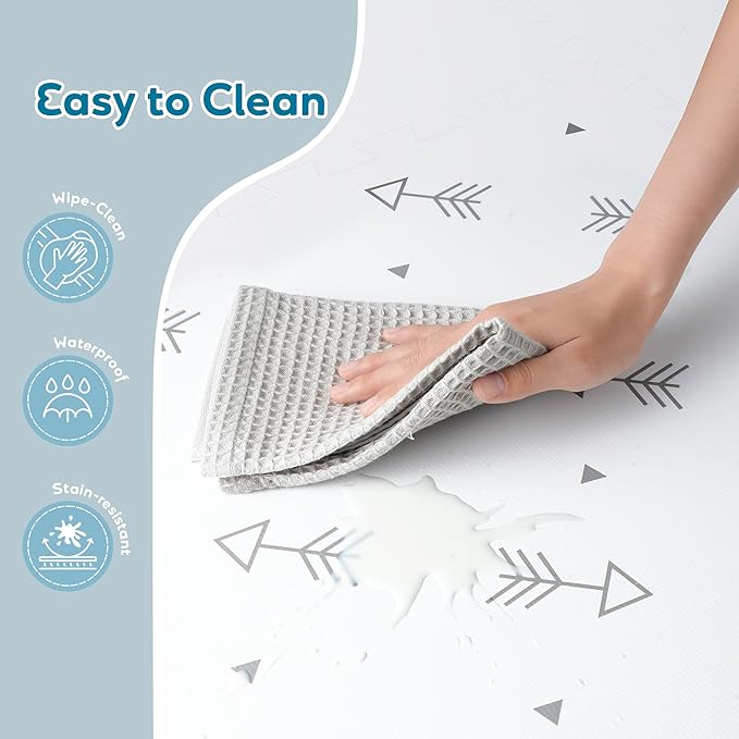 Baby Foam Play Mat-72”x 48” Baby Playmat,6-Piece Interlocking Foam Floor Tiles,Puzzle Mat for Infants and Toddlers,Waterproof,Non Toxic Play Mat for Tummy Time Mat(Arrow)