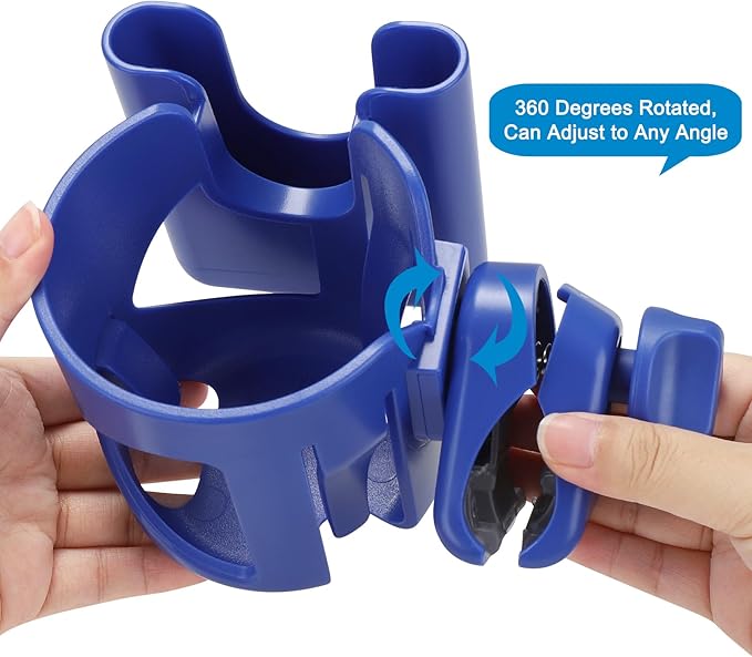 Accmor Universal Cup Holder, Stroller Cup Holder with Phone Holder, 360° Rotatable Large Caliber Designed Bottle Holder for Stroller, Bike, Wheelchair, Walker, Scooter