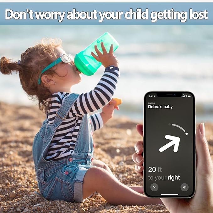 Waterproof Bracelet for AirTag Kids, Personalized Initial Letter Hidden Holder Compatible with Air Tag, Silicone Case for Airtag Adjustable Anti-Lost GPS Tracker for Toddler Child Elder, E