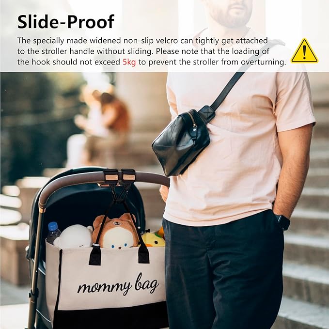 TOPDesign Universal Baby Stroller Organizer, Stroller Caddy with Detachable Mesh Bag & Heightened Insulated Cup Holders & Non-Slip Secure Hooks Accessories, Fits Most Strollers (Polka Dots)
