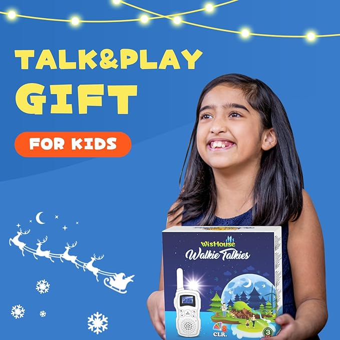 Wishouse Walkie Talkies for Kids Rechargeable Long Range,4 5 6 7 8 Year Old Boy Girl Birthday Gift,Camping Games Cool Toys Ideas for Children with 6000mAh Batteries,Flashlight,Lanyard,2 Pack Green