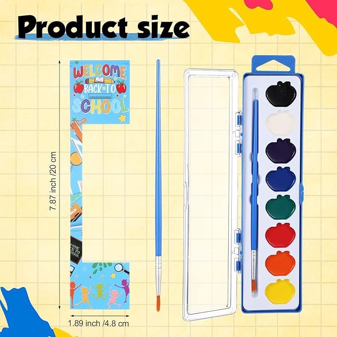 36 Pcs Apple Style Watercolor Painting Set for Kids 8 Washable Colors with Brush Watercolor Painting Set Gift Party Supplies Back to School Party Gift Exchange