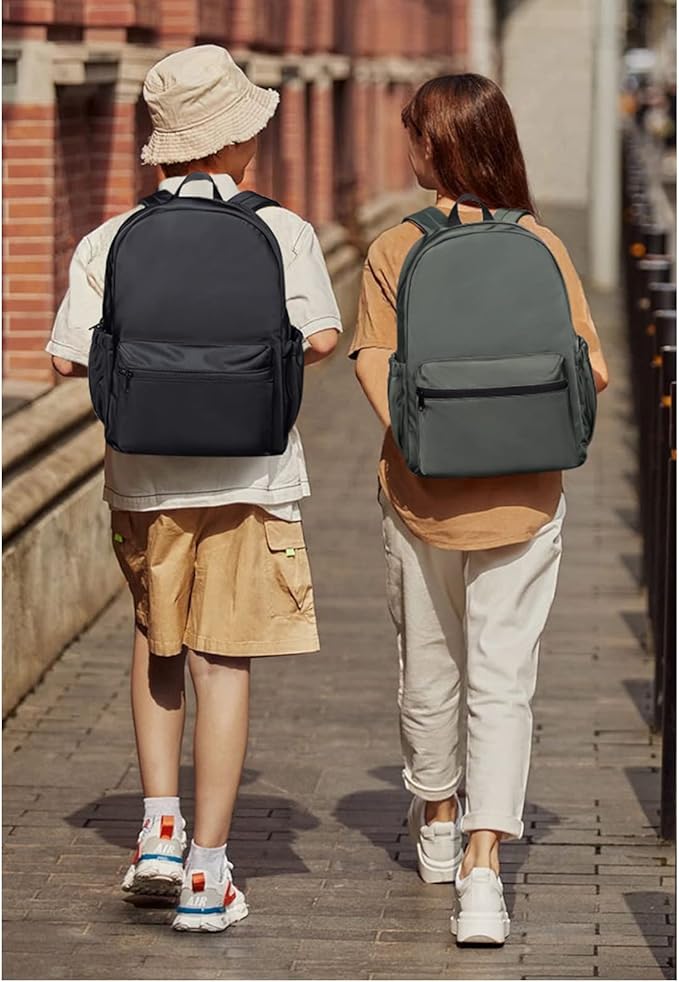 CLUCI Black Backpack for Women Men, Waterproof High School Bookbag, Lightweight Casual Travel Daypack, Classic Basic College Backpack, Middle School Bag for Teen Girls Boys Laptop Backpack