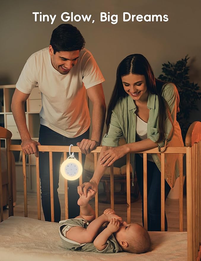 b&h Portable White Noise Machine with Night Light - Sound Machine for Baby, Bluetooth Speaker, 24 Soothing Sounds, 9 Colors Light, Timer, Rechargeable Sleep Machine for Home and Travel