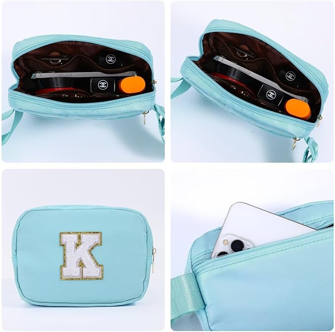 YOOLIFE Graduation Gifts for Girls Teen Girls - Initial Crossbody Bag for Girls Teens Belt Bag Fanny Pack, Personalized Preppy Stuff Dance Gifts for Teen Girls Kids, Birthday Gifts for Girls