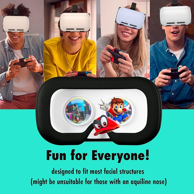 Orzly VR Headset Designed for Nintendo Switch & Switch OLED Console with Adjustable Lens for a Virtual Reality Gaming Experience and for Labo VR - White - Gift Boxed Edition