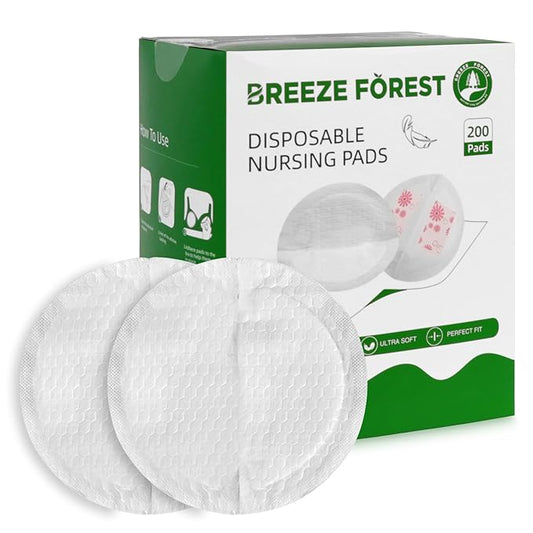 Disposable Nursing Pads, Ultra-Thin Breastfeeding Pads, Nipple Pads for Breastfeeding, Fit Fast Suction, Nursing Essentials (Round-200)