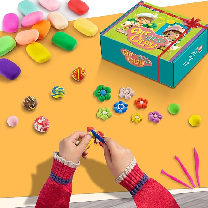 Air Dry Clay for Kids, 78 Colors Modeling Magic Clay, Safe & Non-Toxic, DIY Model School Arts & Crafts Kit with Tools, Home Party Favors, Birthday & Christmas Toys Gift for Boys & Girls
