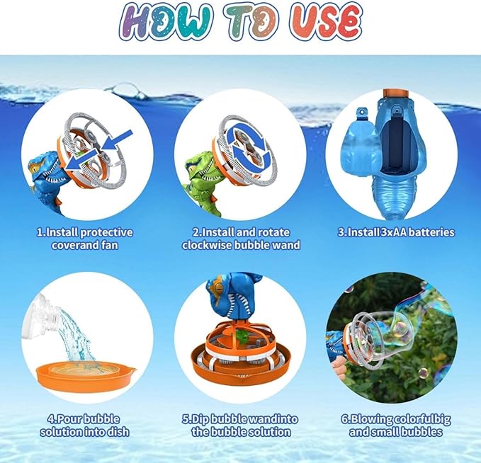 Dino Bubble Gun Bubble Machine for Dinosaur Bubble Blower Toy for Kids and Toddlers Bubble in Bubble Gun Party Favors Birthday for 3 4 5 6 7 8 9 10+Years Old Boys and Girls (Green)