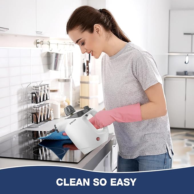 Handheld Steam Cleaner, Steam Cleaner with 16 PCS Accessory & Safety Lock, 500ML Large Capacity Natural Surface Steam for Cleaning, Multipurpose Steamer for Home, Car, Bathroom, Grease (White)