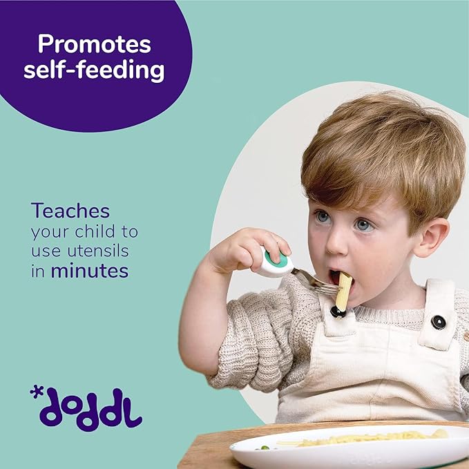 doddl 6-piece Spoon and Fork Set (3 Pairs) - Learn to use Toddler Silverware in Minutes, Toddler Utensils 1 year old & up, Baby Led Weaning Supplies