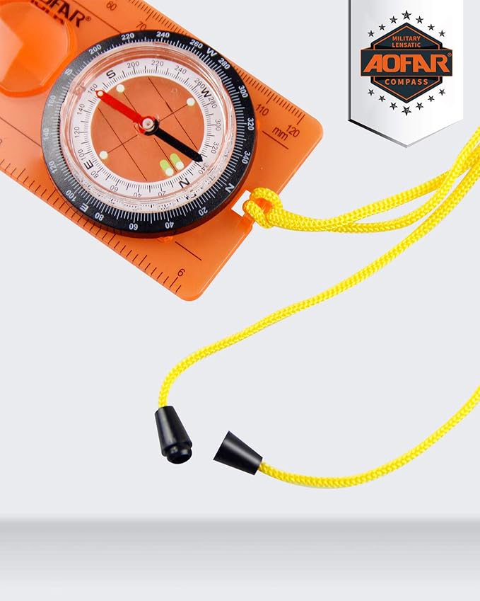 AOFAR Orienteering Compass for Kids, Lightweight and Portable, Survival Compass for Navigation, Backpacking, Camping, Hiking, and Hunting