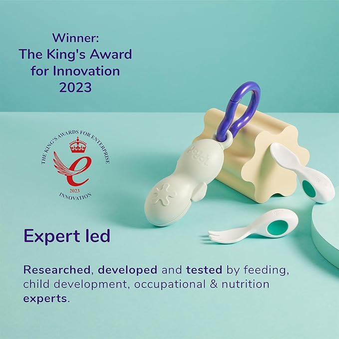 doddl Baby Spoon and Fork Set with Travel Case, Ergonomic Utensils For Self Feeding, Silverware for Babies 6 Months and Up, BPA Free, Dishwasher Safe