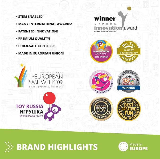 Engino STEAM Maker Junior- 10 Model Set, Stackable Building Blocks for Kids 4+, STEM Building Toys, Engineering Kit for Young Inventors, Educational Toys, Gift for Boys & Girls