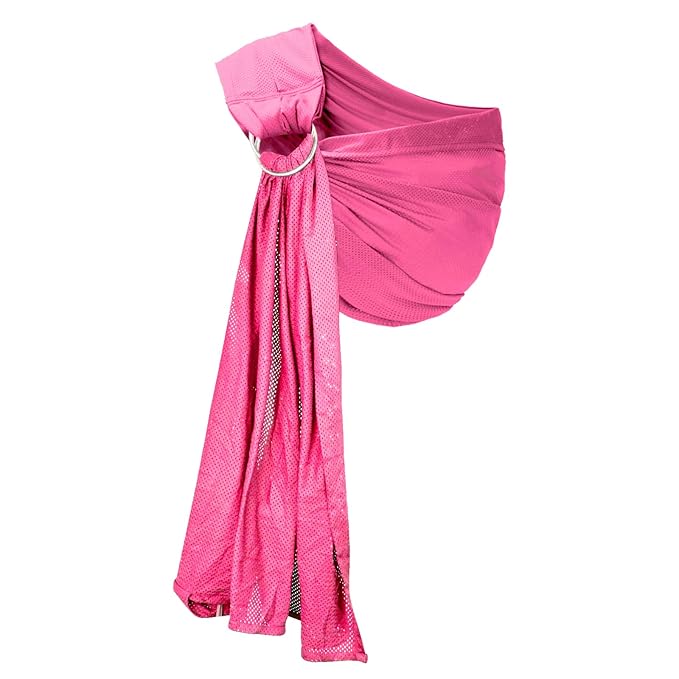 CUBY Water Baby Sling Carrier Lightweight Breathable Mesh Baby Wraps Carrier Adjustable Ring Sling Quick-Drying Baby Carriers Sling for Newborn Toddler Summer Swimming Pool Beach (Pink)
