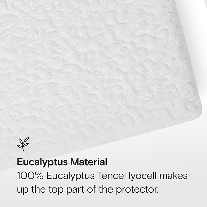 SIJO Mattress Protector, 100% Waterproof, Cooling, Ultra Soft, Noiseless, 16 inch Deep Pocket, Best Overall Mattress Protector Award Winner by Apartment Therapy (Cal King)