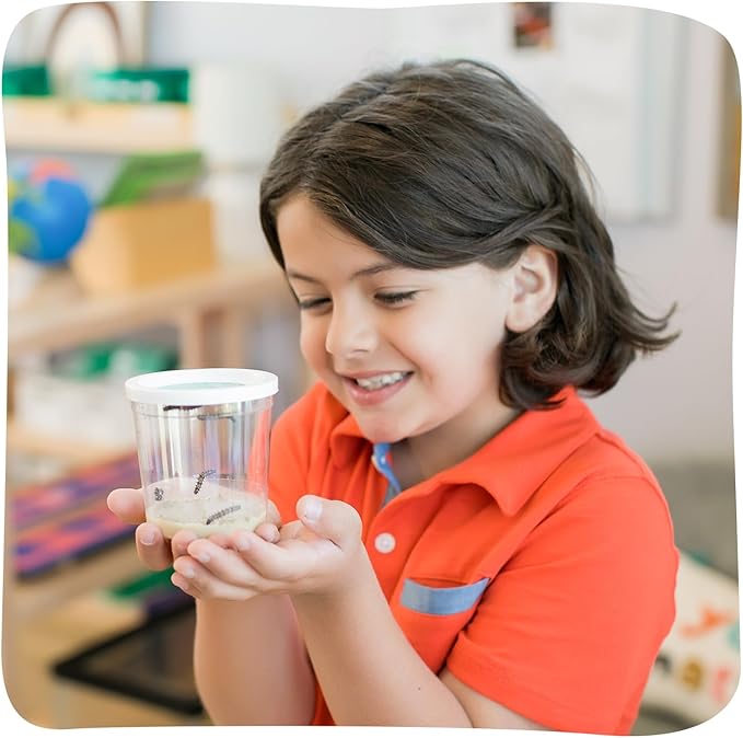 Insect Lore Butterfly Garden - 8" Habitat with 5 Live Baby Caterpillars - Includes Life Cycle Figurines, Stickers, Wind up, Mini Habitat | Birthday or Teacher Gift Set