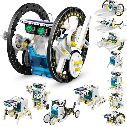 13-in-1 Solar Robot Toys for Ages 8 9 10 11 12 Year Old Boys Girls, STEM Science Kits for Kids Age 8-12, Building Experiments Robotics Kit STEM Projects for Kid Christmas Birthday Gifts (White)